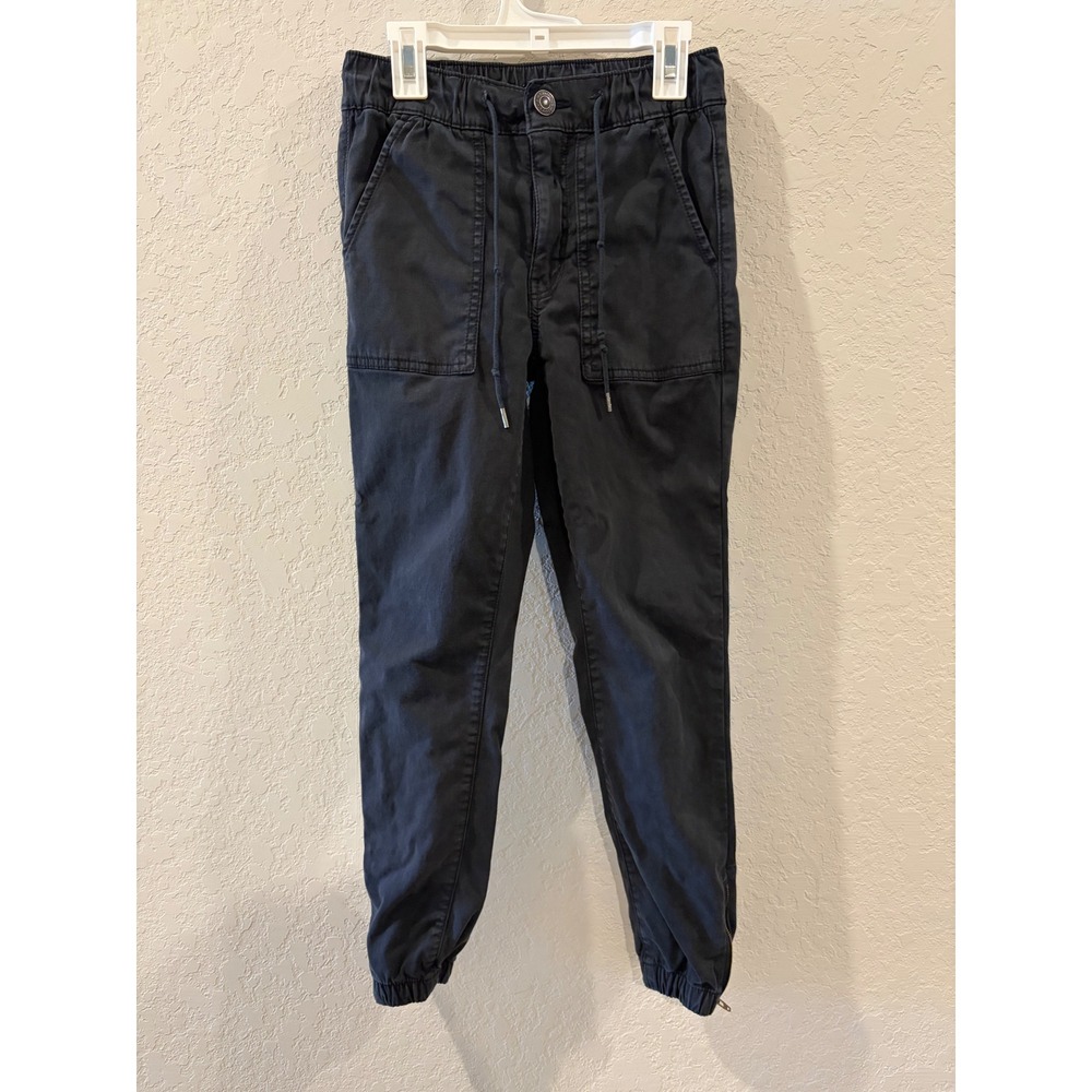 American Eagle Outfitters Gray Jogger Pants Size 2 Short Drawstring Zip Ankle